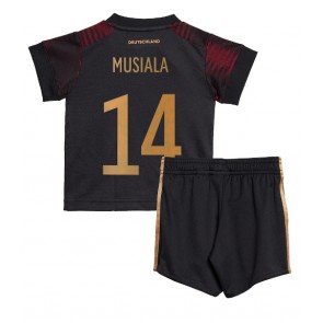 Lacne Dětský Futbalové dres Nemecko Jamal Musiala #14 MS 2022 Krátky Rukáv - Preč (+ trenírky)